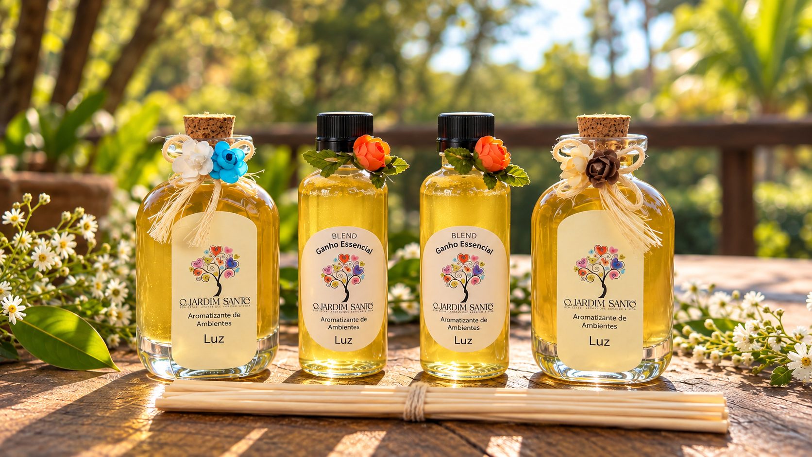 Blends e aromatizantes terapêuticos O Jardim Santo à luz do entardecer